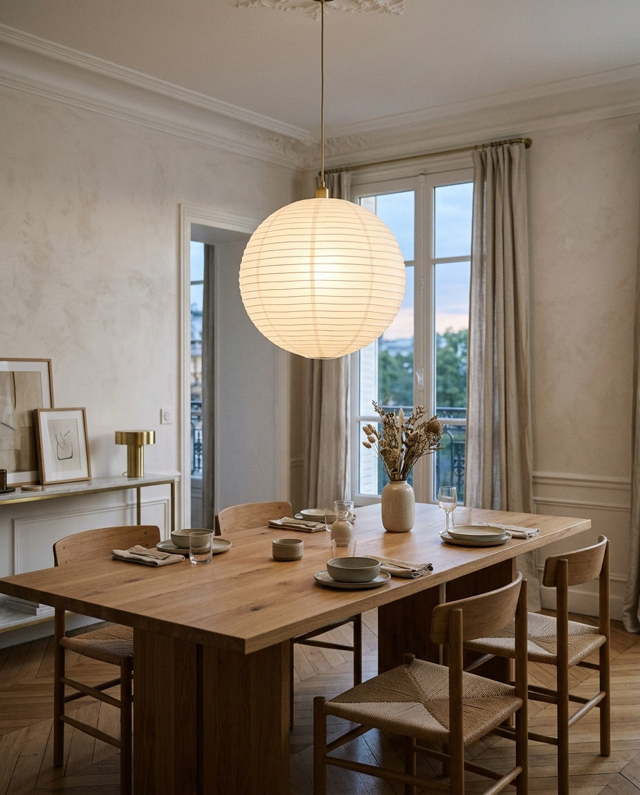Pendant lighting, styled in a room