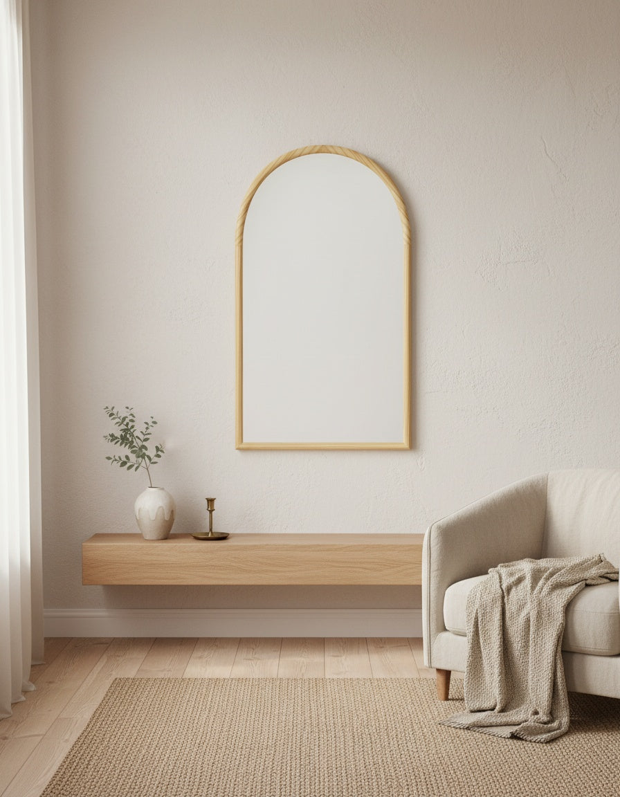 Miroirs en bois, mise en situation