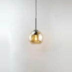 Amber Smoked Glass Pendant Light, 8 to 14 in – Ø 10 in (25 cm), on a light background