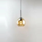 Amber Smoked Glass Pendant Light, 8 to 14 in – Ø 8 in (20 cm), on a light background