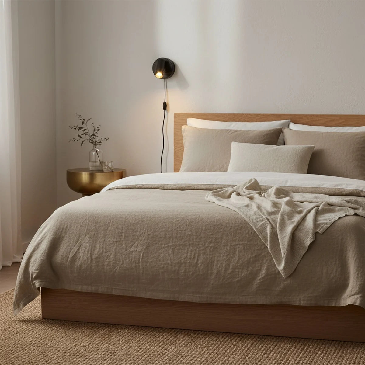 Rechargeable Bedside Reading Sconce, 360° Magnetic Spot, styled above a headboard