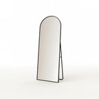 Black Arch Floor Mirror, 64 x 21 in, on a light background