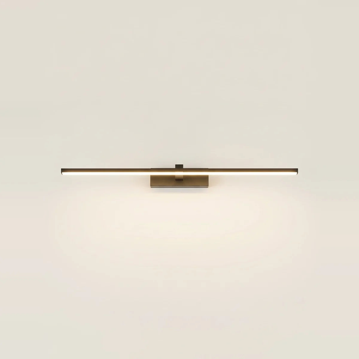 Black LED Bathroom Light Over Mirror, 16 or 24 in – Black, 16 in (40 cm), on a light background