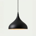 Black Industrial Pendant Light, 12.6" Metal Dome, on a light background