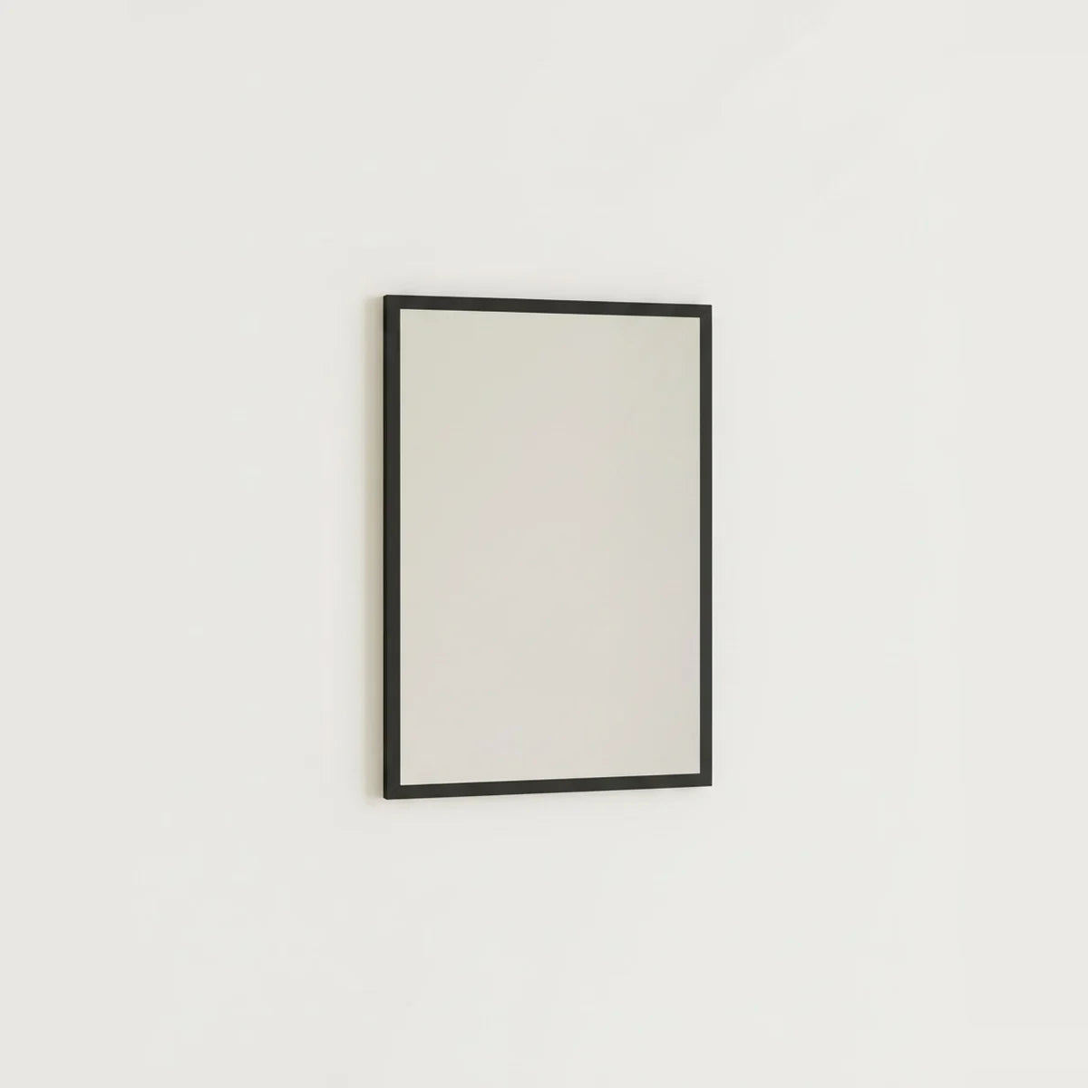 Black Rectangle Mirror, 20 x 28 in Wood Frame, on a light background