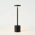 Black Touch Lamp for Bedroom, Cordless LED, Rechargeable, on a light background