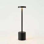Black Touch Lamp for Bedroom, Cordless LED, Rechargeable, on a light background