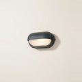 Anthracite Oval Bulkhead Outdoor Light, Ribbed Glass, IP54, on a light background