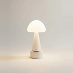 Lampe champignon sans fil rechargeable et tactile, blanc crème, photo sur fond clair
