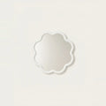 White Flower Mirror, 16 in, on a light background
