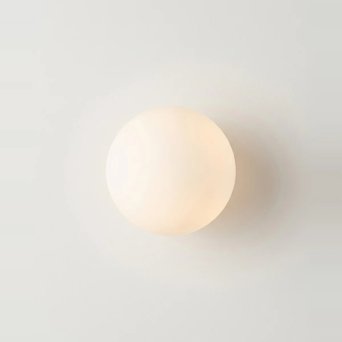 Frosted Opal Glass Ball Wall Sconce, 4.7" or 6" – Ø 4.7 in (12 cm), on a light background