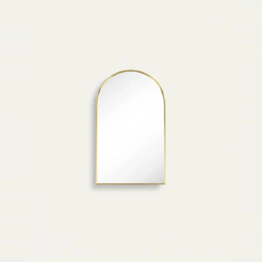 Gold Arch Mirror with Thin Frame, 3 Sizes – Gold, 16 × 24 in (40 × 60 cm), on a light background