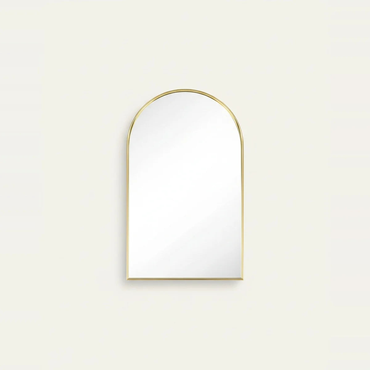 Gold Arch Mirror with Thin Frame, 3 Sizes – Gold, 20 × 27.5 in (50 × 70 cm), on a light background