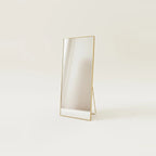 Miroir sur pied doré 164 × 54 cm, cadre en aluminium, photo sur fond clair