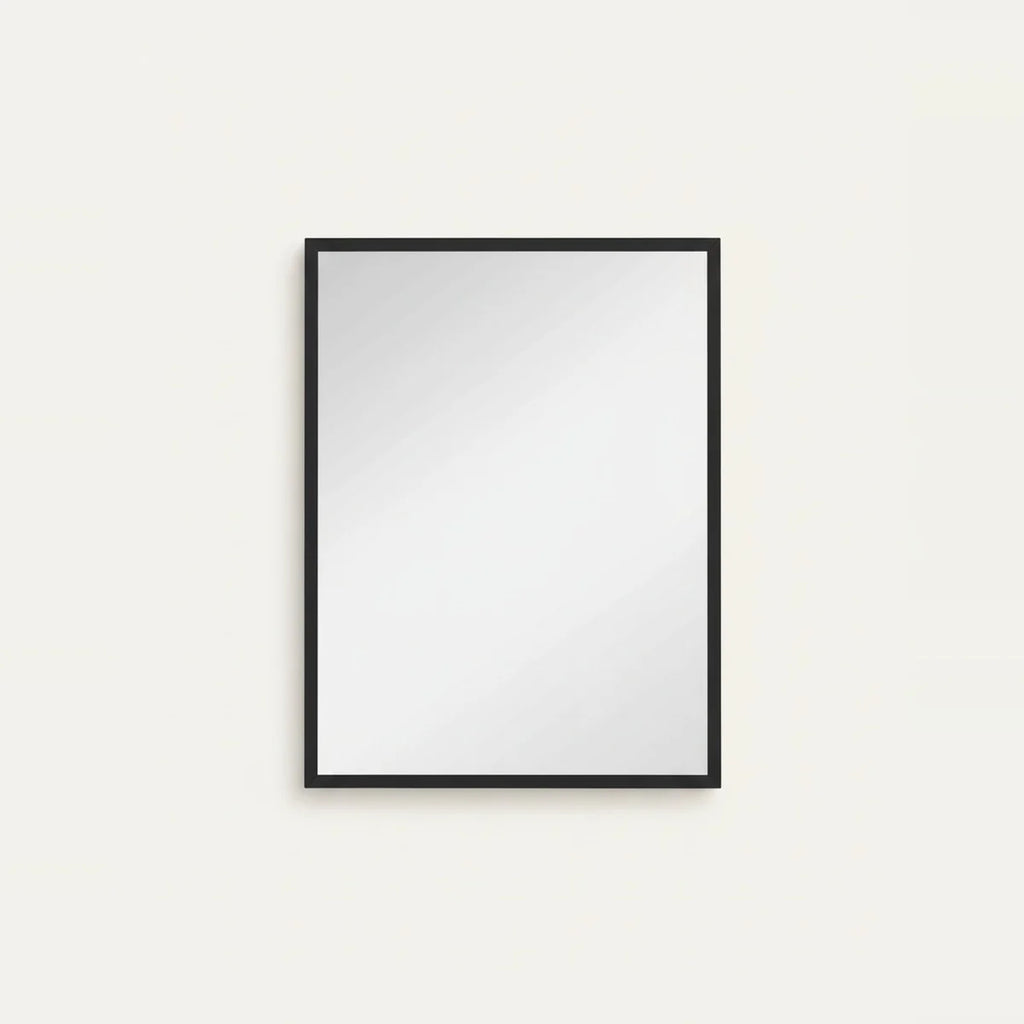 Black Industrial Mirror, 24 × 31.5 in Thin Frame, on a light background
