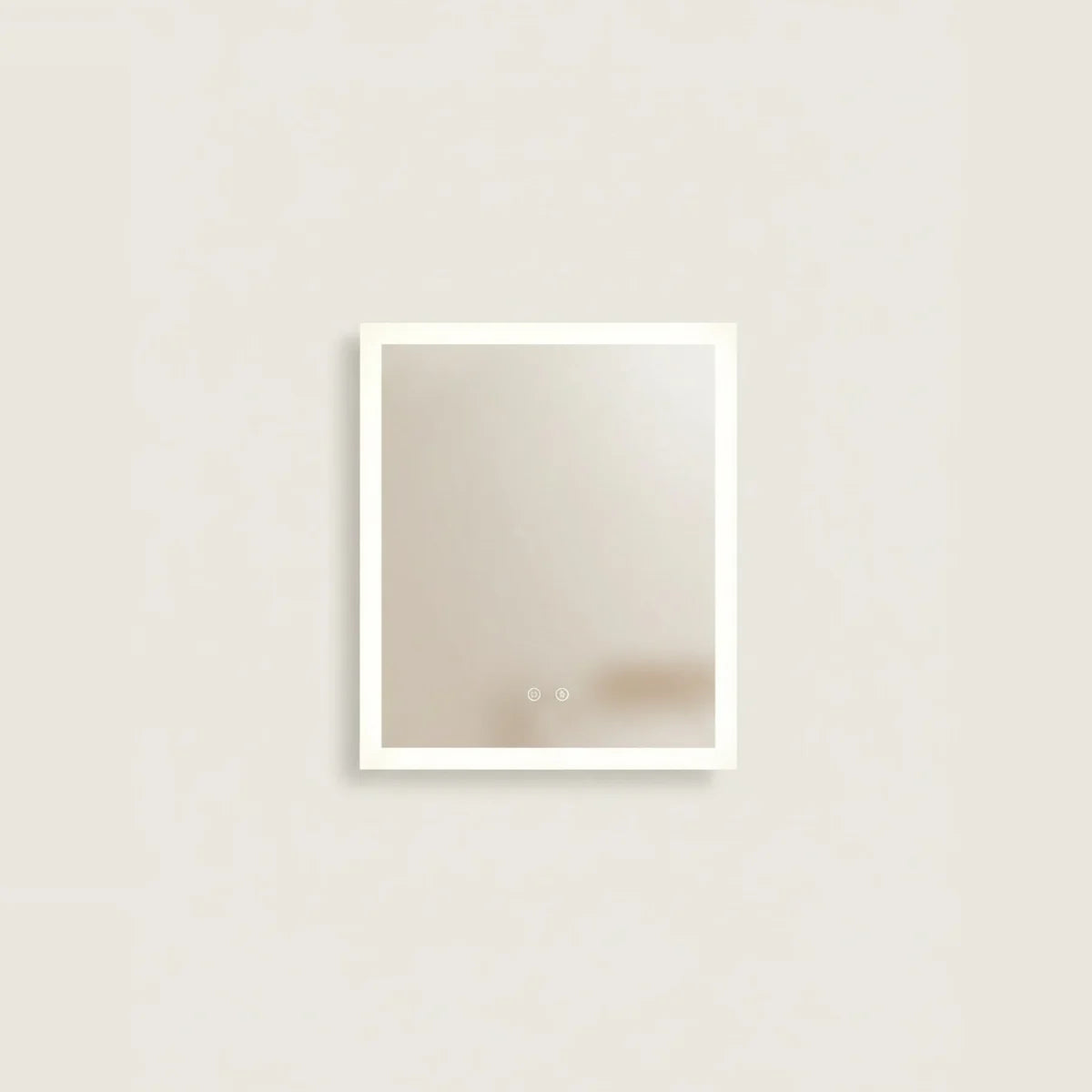 Anti-Fog LED Backlit Bathroom Mirror, 3 Light Colors – 20 × 24 in (50 × 60 cm), on a light background