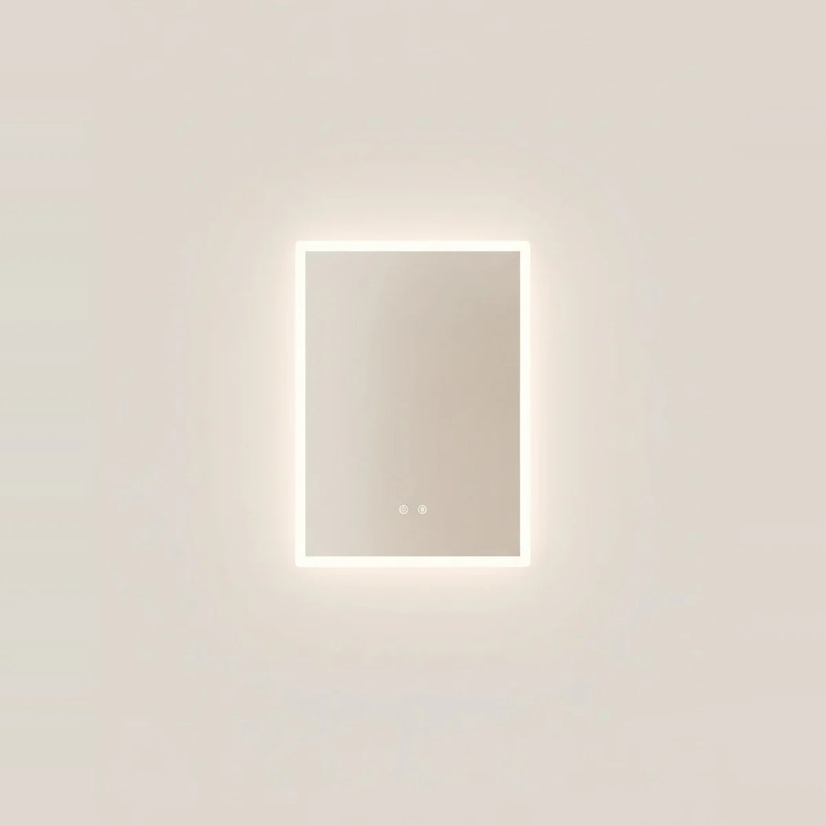 Anti-Fog LED Backlit Bathroom Mirror, 3 Light Colors – 20 × 28 in (50 × 70 cm), on a light background