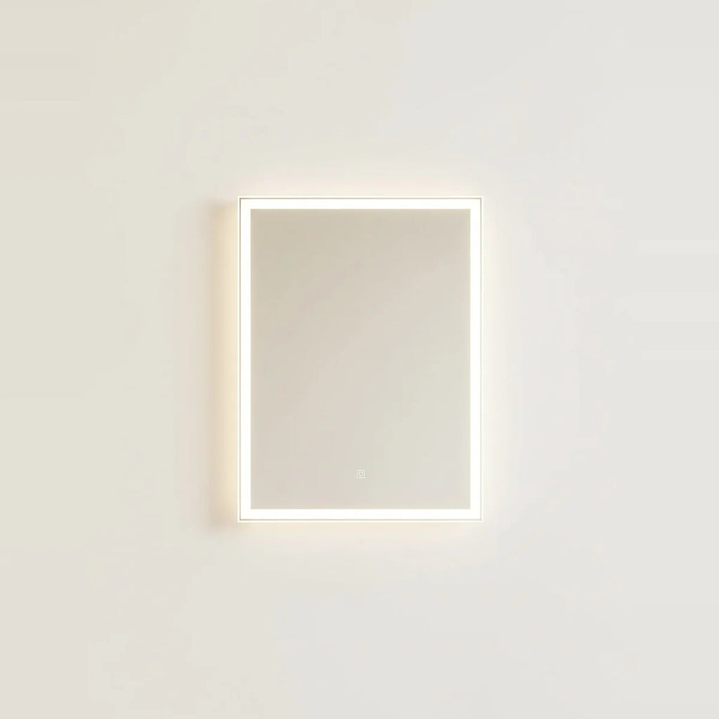 Anti-Fog LED Backlit Bathroom Mirror, 3 Light Colors – 24 × 31 in (60 × 80 cm), on a light background