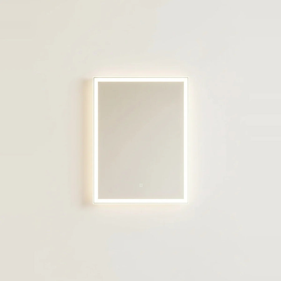 Anti-Fog LED Backlit Bathroom Mirror, 3 Light Colors – 24 × 31 in (60 × 80 cm), on a light background