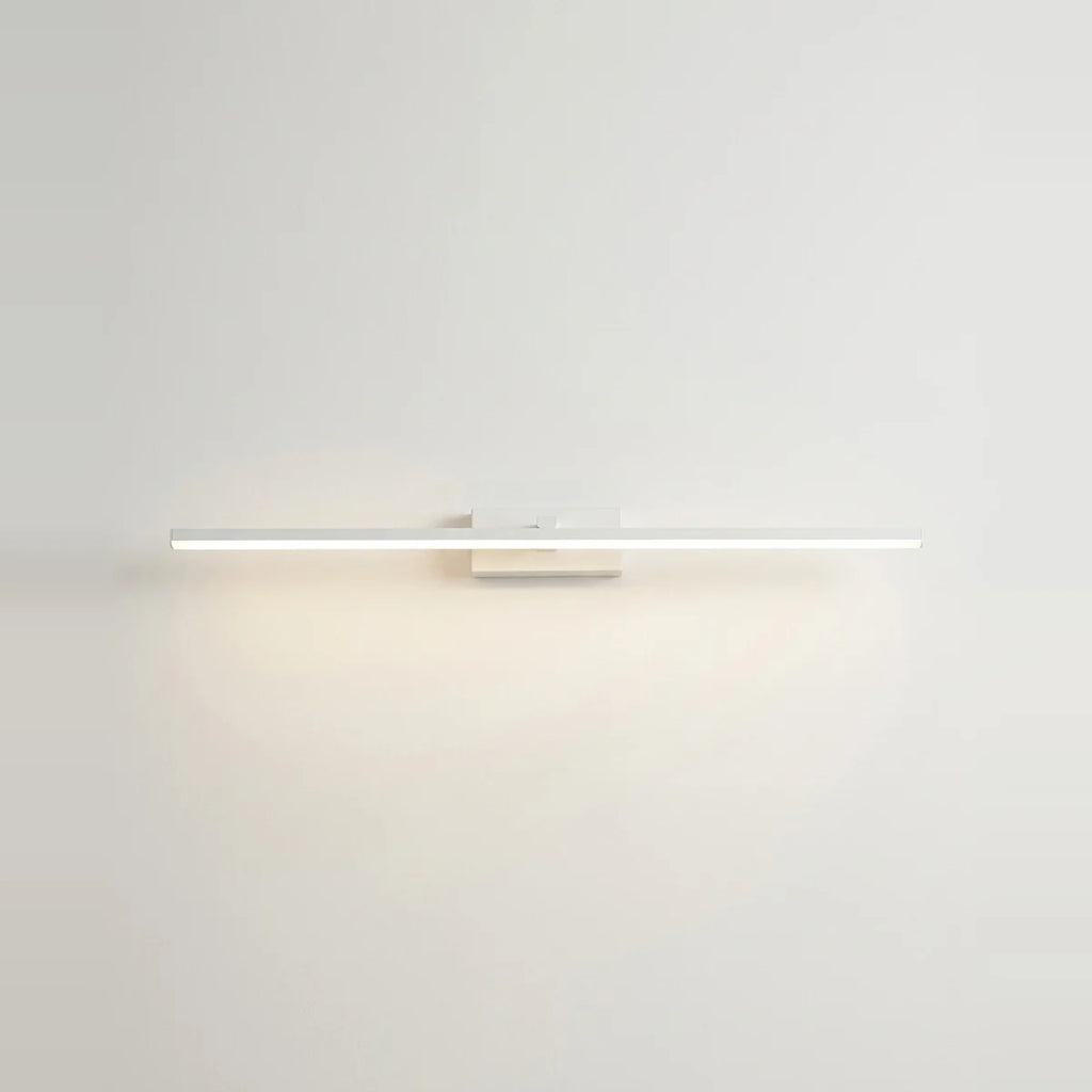 LED Bathroom Light Over Mirror, 24" White Aluminum, on a light background