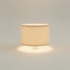 Beige Linen Drum Pendant Lampshade, 12 to 16 in – Ø 12 × H 8 in (30 × 20 cm), on a light background