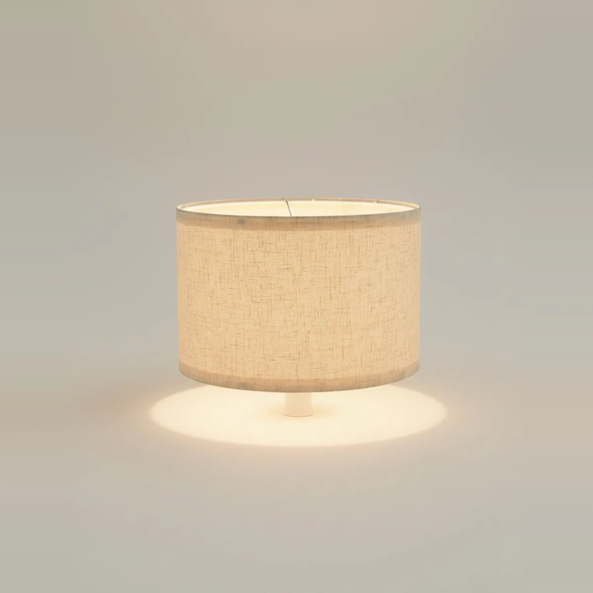 Beige Linen Drum Pendant Lampshade, 12 to 16 in – Ø 12 × H 8 in (30 × 20 cm), on a light background
