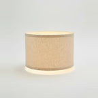 Beige Linen Drum Pendant Lampshade, 12 to 16 in – Ø 16 × H 9.5 in (40 × 24 cm), on a light background