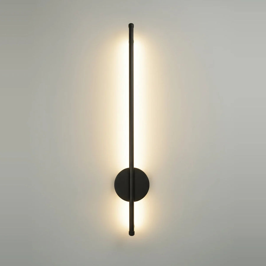 Black Magnetic Wall Sconce, 20 in Rechargeable LED Light Bar with Remote, on a light background