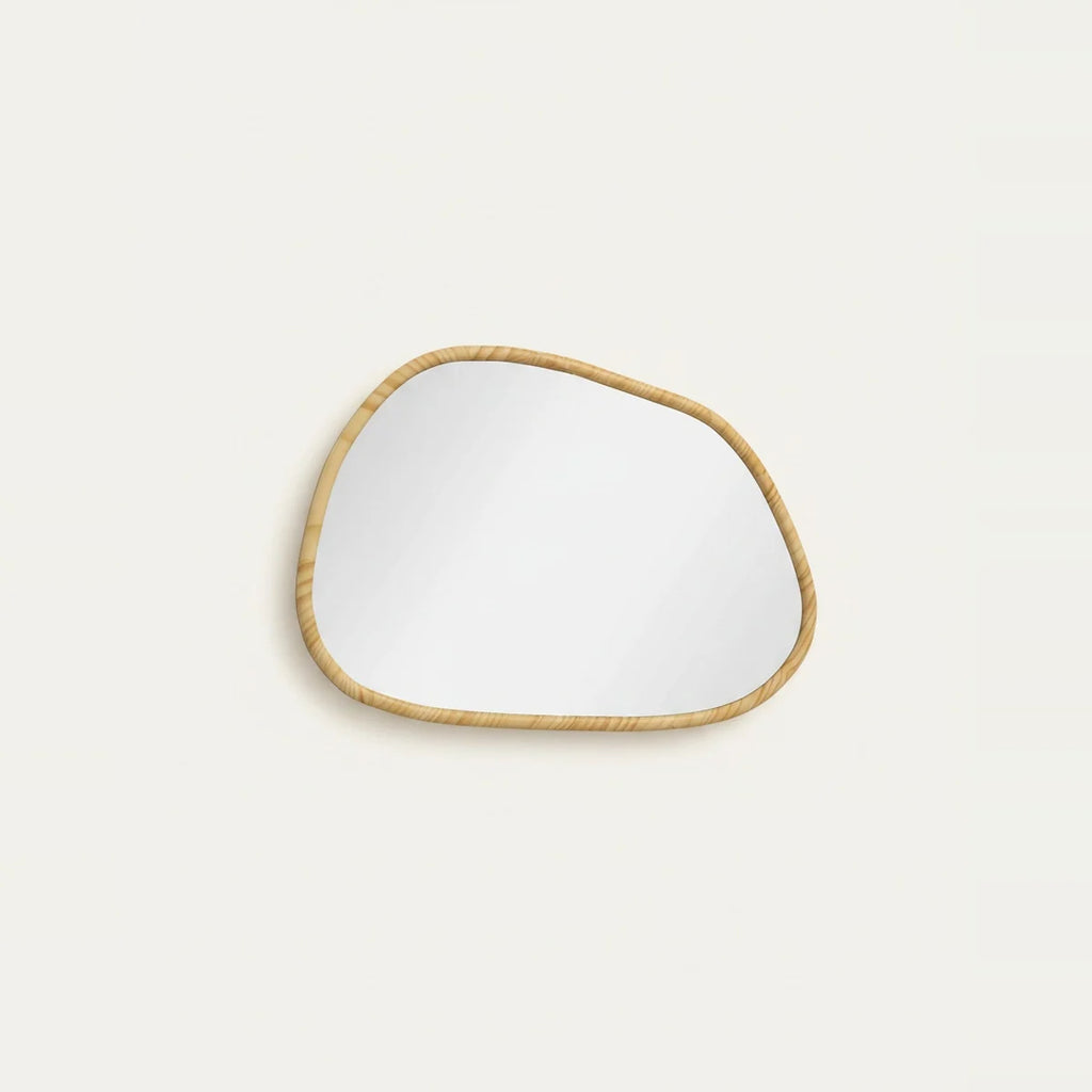 Organic Wood Mirror, Asymmetrical 31.5 × 23.5 in, on a light background