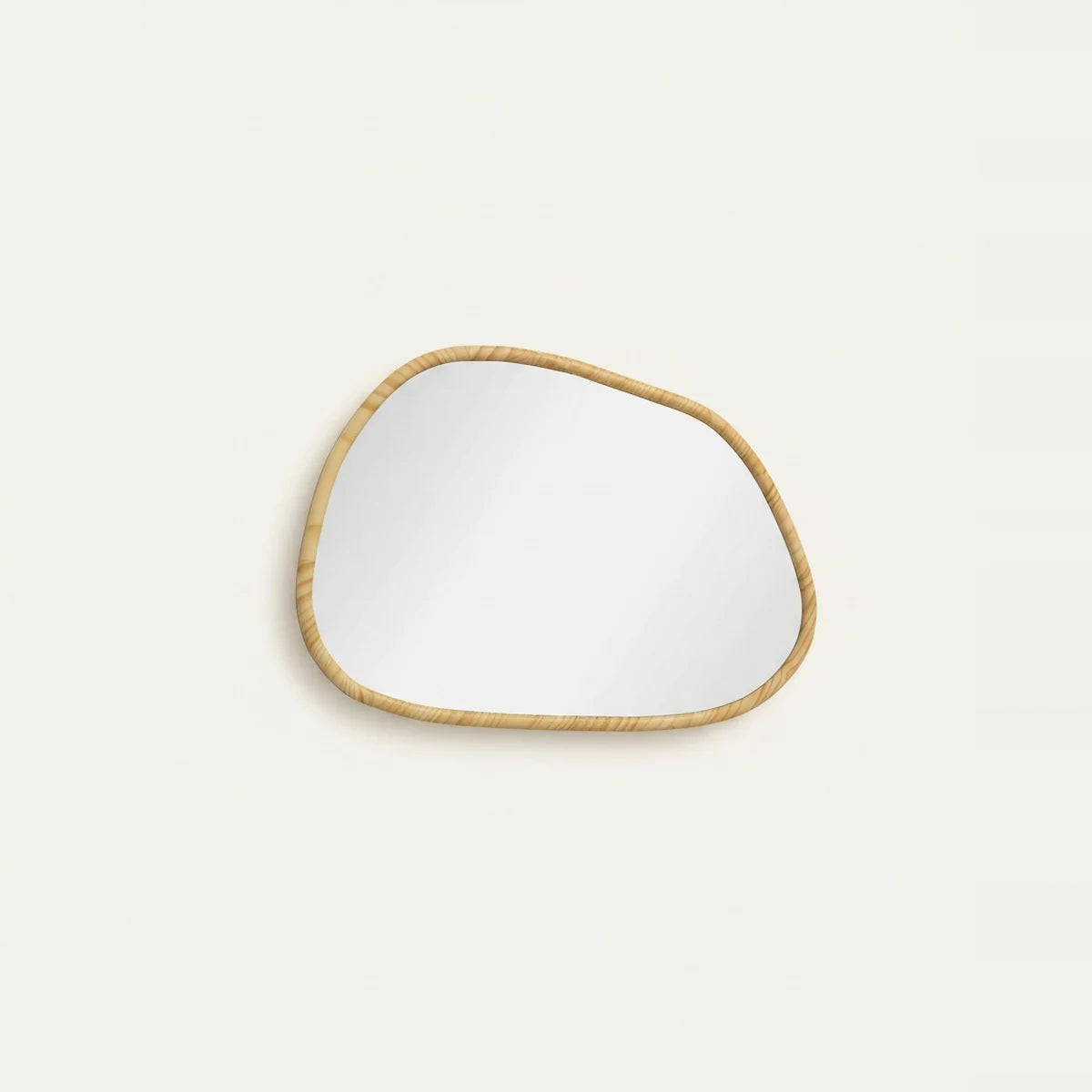 Organic Wood Mirror, Asymmetrical 31.5 × 23.5 in, on a light background