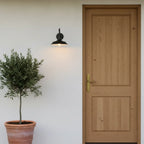 Black Outdoor Gooseneck Barn Light, E27 Base, styled on an exterior wall