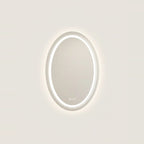 Oval LED Bathroom Mirror, Anti-Fog Backlit – 24 × 31 in (60 × 80 cm), on a light background