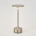 Rechargeable Touch Lamp, Silver Finish, USB, on a light background