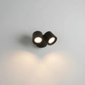Rechargeable Wall Sconce, Double Swivel Head, Black, on a light background