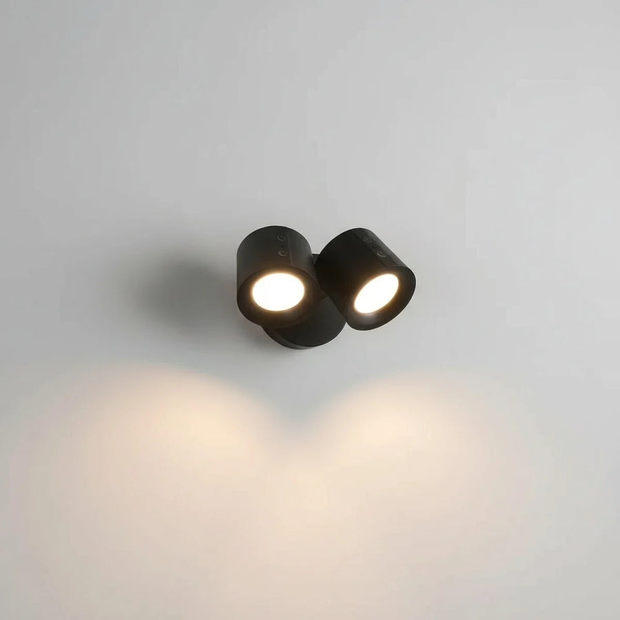 Applique murale sans fil rechargeable, double tête orientable, photo sur fond clair