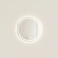 Round LED Mirror, Backlit, Anti-Fog with Clock – Ø 20 in (50 cm), on a light background