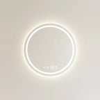 Round LED Mirror, Backlit, Anti-Fog with Clock – Ø 24 in (60 cm), on a light background