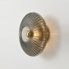 Vintage Smoked Glass Ceiling Light, Gray, Wall or Ceiling, on a light background