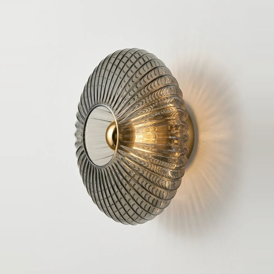 Vintage Smoked Glass Ceiling Light, Gray, Wall or Ceiling, on a light background