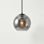 Smoked Glass Pendant Light, Gray Globe, 6" to 12" – Smoked gray, Ø 10 in (25 cm), on a light background