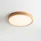 Wooden Ceiling Light, Ultra-Slim 16" Solid Wood LED, 27 W, on a light background